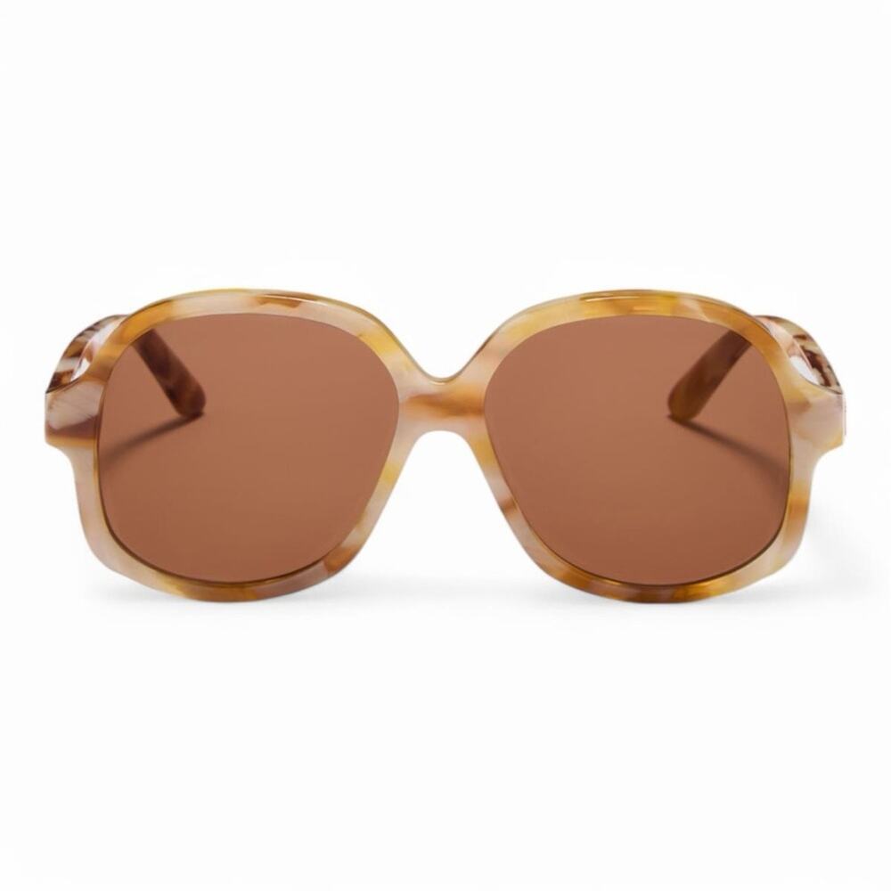 New! Valentino VLS 177B Light Havana Sunglasses with Brown Lenses, Authentic